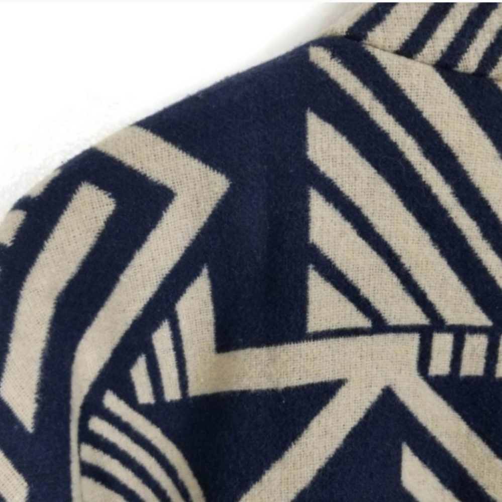 Old Navy Open Front Geometric Patterned Coat Navy… - image 8